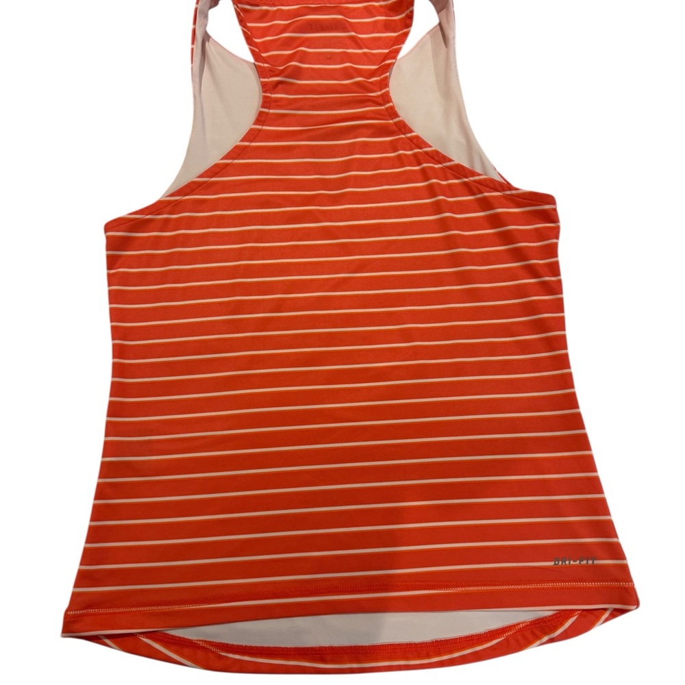 Nike Dri-FIT Size M Orange and White Striped Racerback‎ Tank - Picture 2 of 8